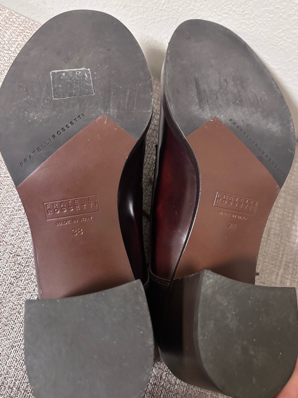 Fratelli Rossetti Burgundy Lace-Up Block Heel Shoes - Picture 4 of 4